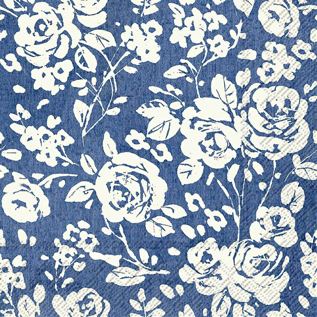 Decoupage Paper Napkins - Floral - SÖLVEIG Blue (1 Sheet)