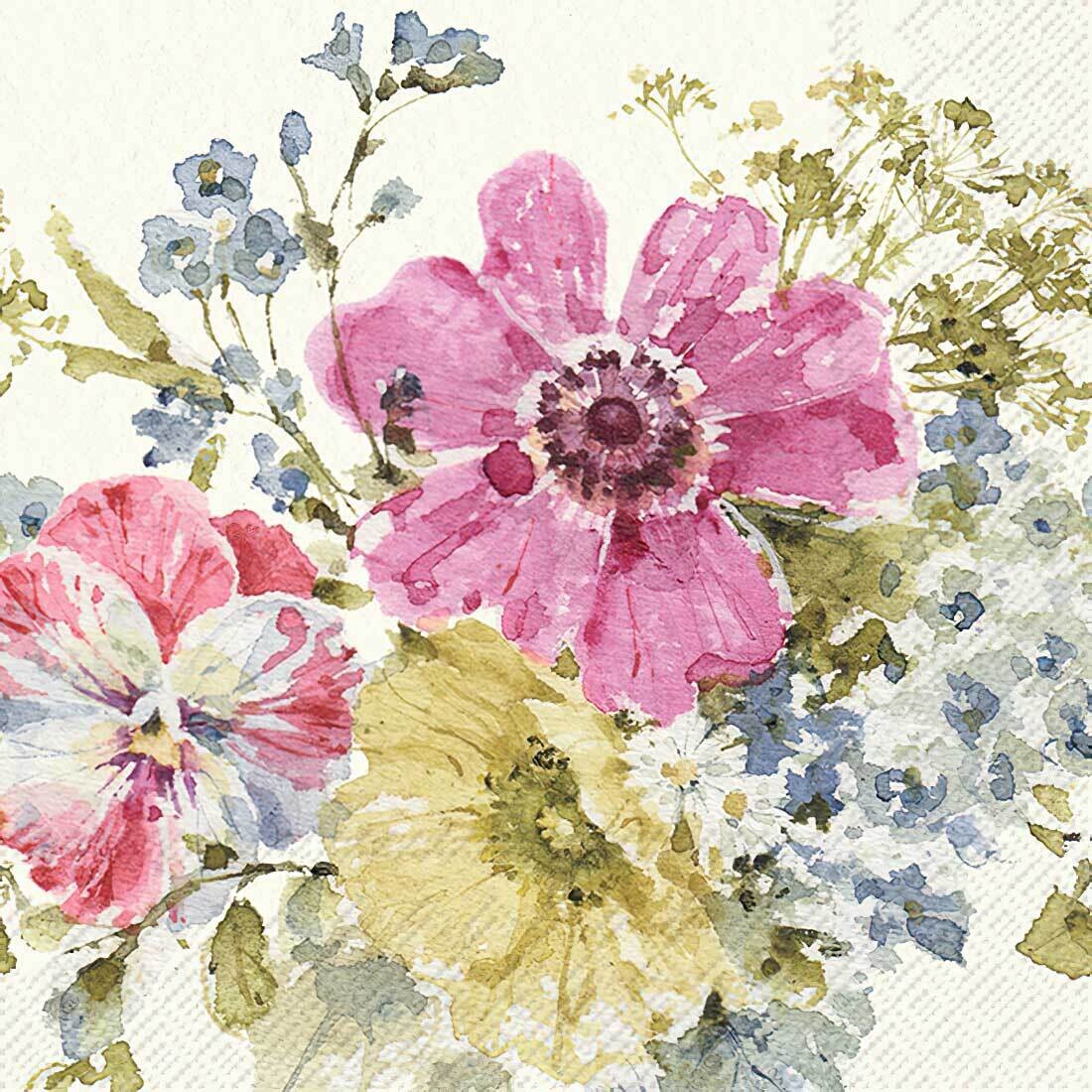 Decoupage Paper Napkins - Floral - Garden Flower Bunch (1 Sheet)