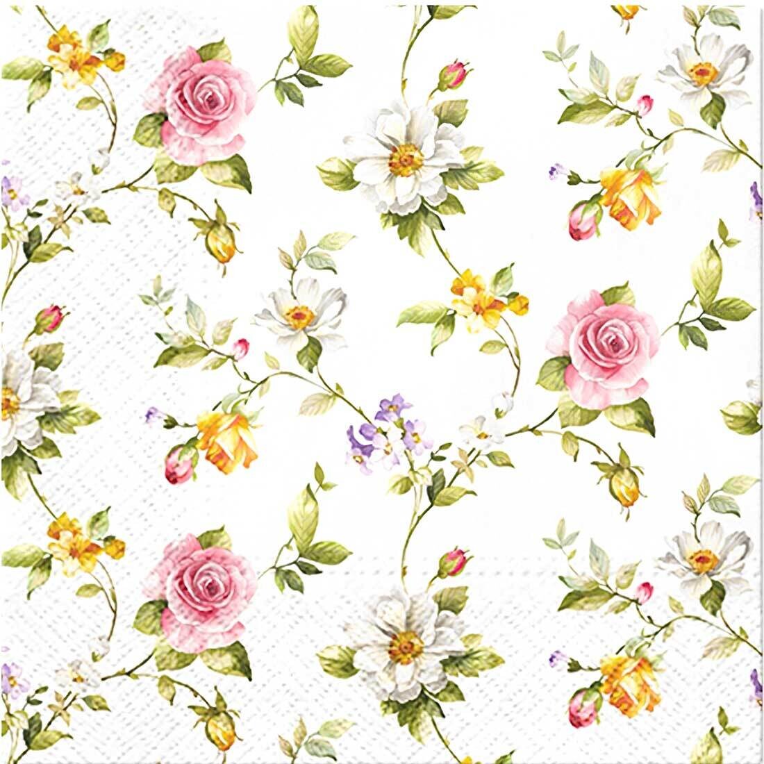 Decoupage Paper Napkins - Floral - Tender Roses (1 Sheet)