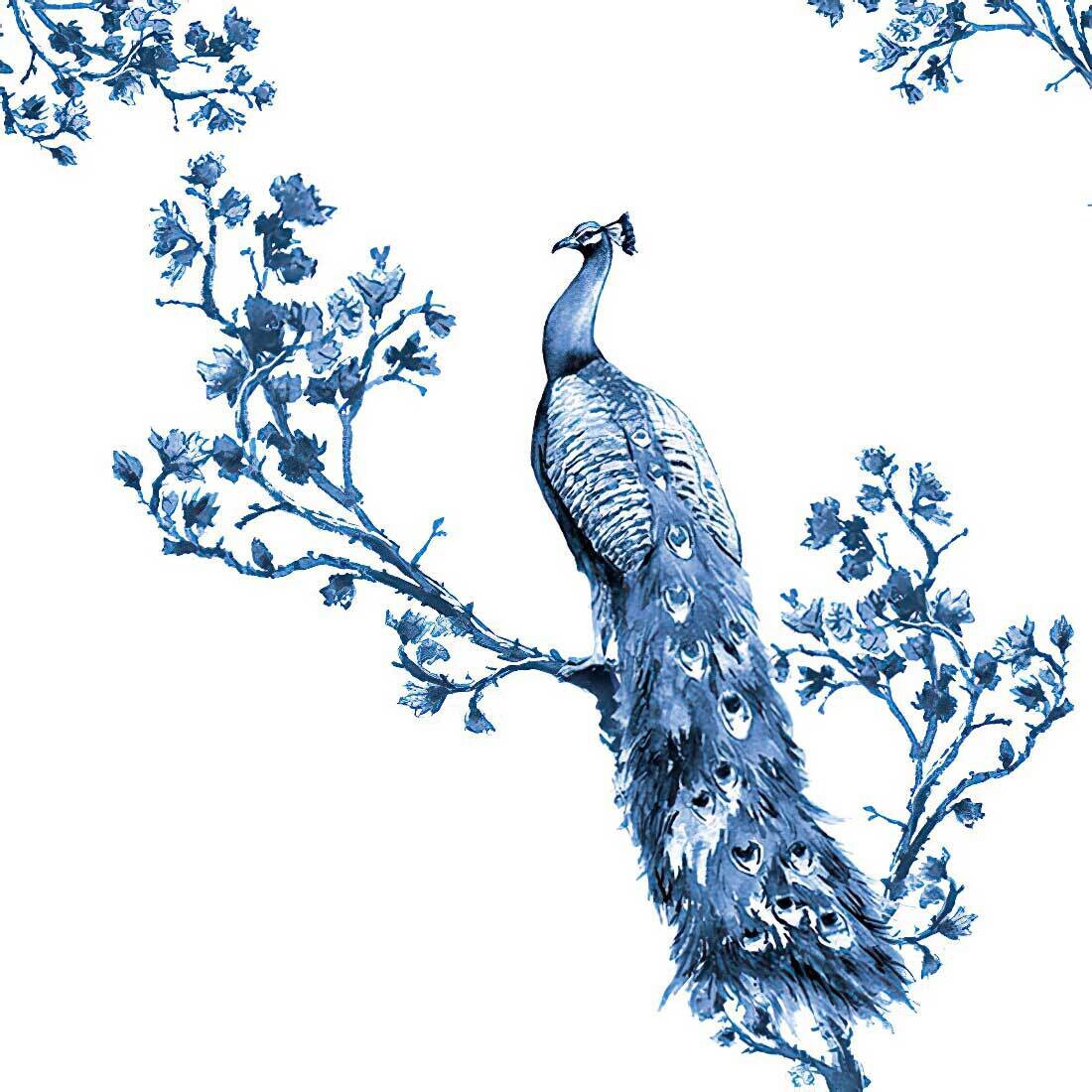 Decoupage Paper Napkins - Bird - Royal Peacock (1 Sheet)
