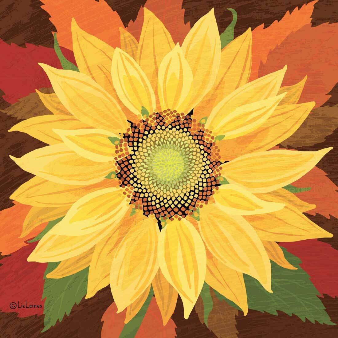 Decoupage Paper Napkins - Floral - October Sunflower (1 Sheet)