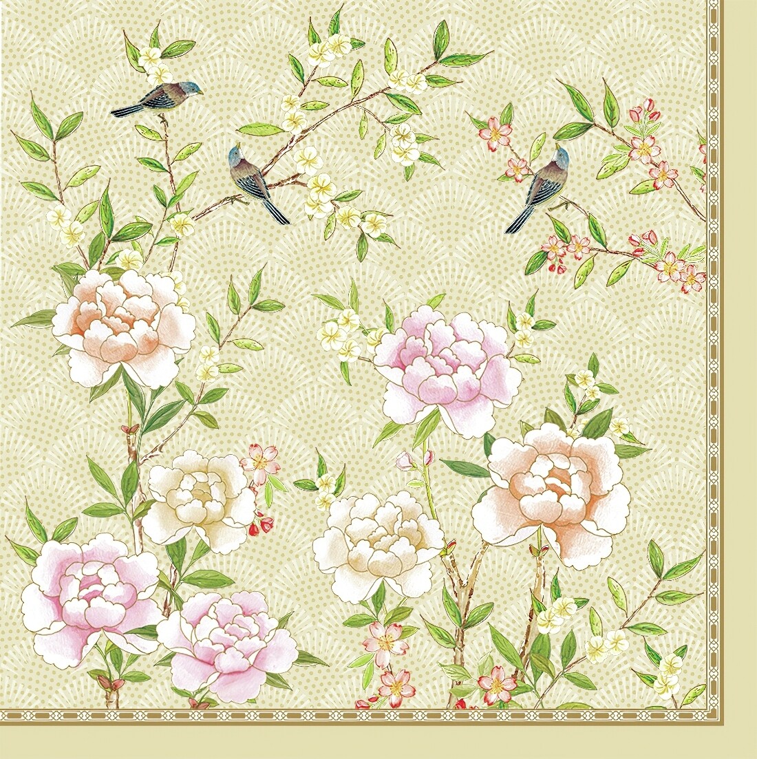 Decoupage Paper Napkins - Floral - Palace Garden Fresco (1 Sheet)
