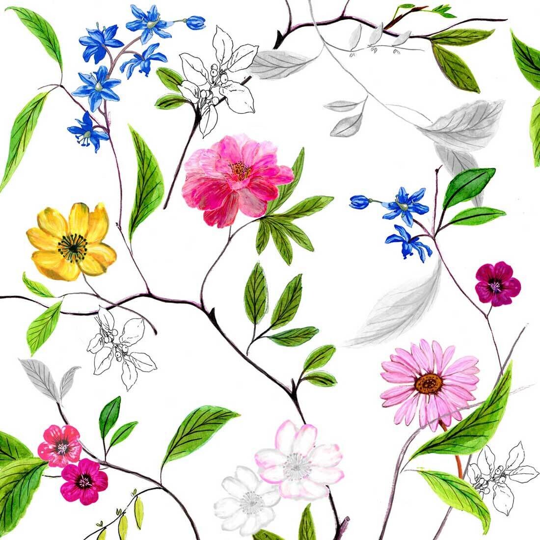 Decoupage Paper Napkins - Floral - Flower Power (1 Sheet)