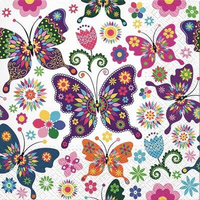 Decoupage Paper Napkins - Butterflies - Colorful Butterflies (1 Sheet)