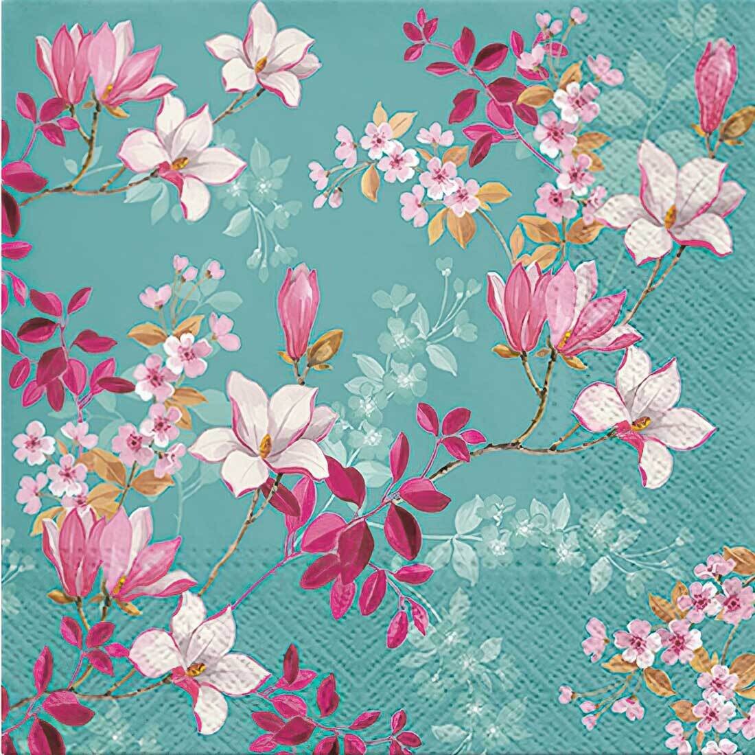 Decoupage Paper Napkins - Floral - Magnolia (1 Sheet)