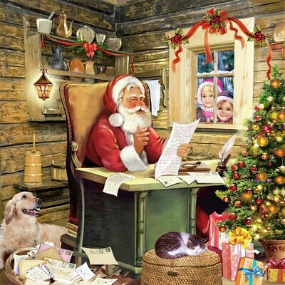 Decoupage Paper Napkins - Christmas/Xmas - Santas Mail (1 Sheet)