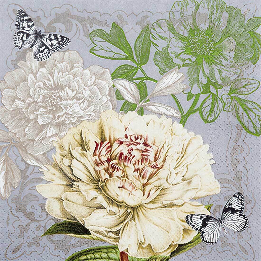 Decoupage Paper Napkins - Floral - Peony (1 Sheet)