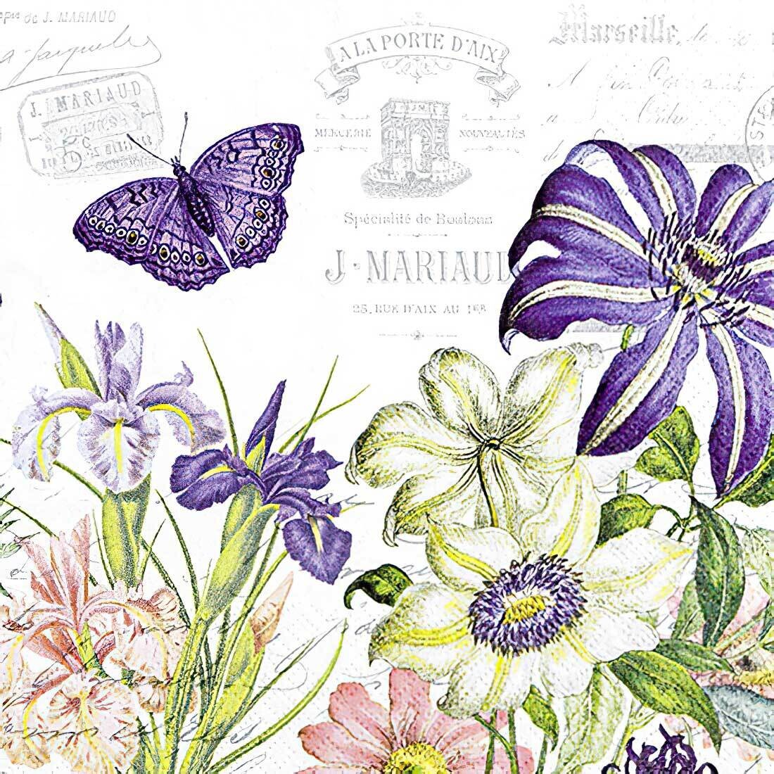 Decoupage Paper Napkins - Butterflies - Belle Jardin (1 Sheet)