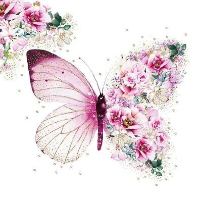 Decoupage Paper Napkins - Butterflies - Butterfly Flowers (1 Sheet)
