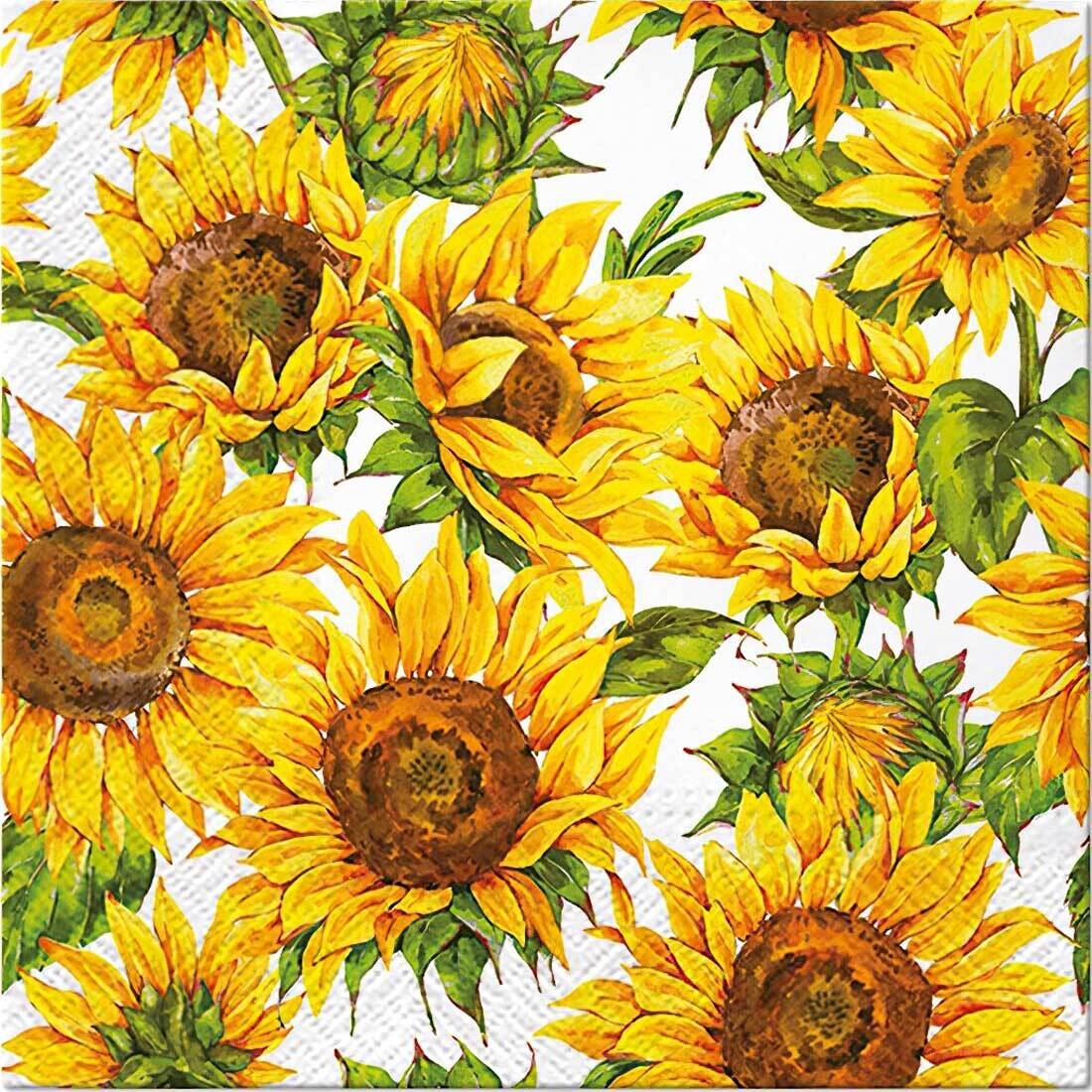Decoupage Paper Napkins - Floral - Dancing Sunflowers (1 Sheet)