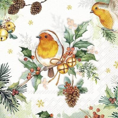 Decoupage Paper Napkins - Bird - Robins Melody (1 Sheet) Out of Stock