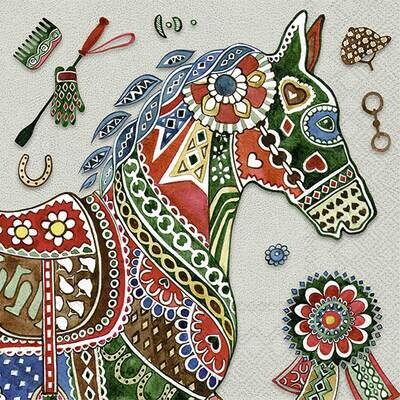 Decoupage Paper Napkins - Animals - Dario Linen Grey  (1 Sheet)