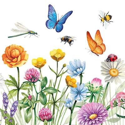 Decoupage Paper Napkins - Butterflies - Butterfly Meadow (1 Sheet)