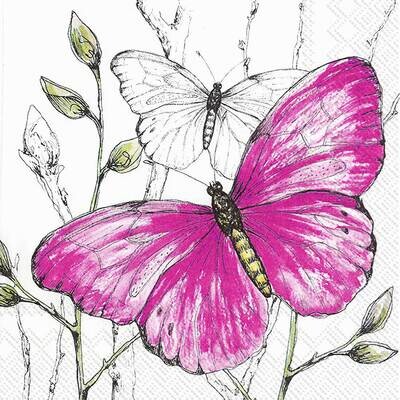 Decoupage Paper Napkins - Butterflies - Colourful Butterflies (1 Sheet)