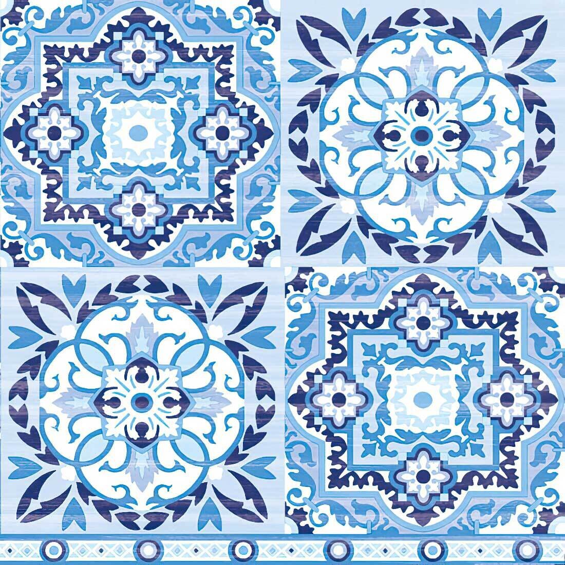 Decoupage Paper Napkins - Pattern - Tiles Blue (1 Sheet)