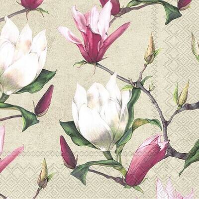 Decoupage Paper Napkins - Floral - Wake Up In Spring Cream
(1 Sheet)