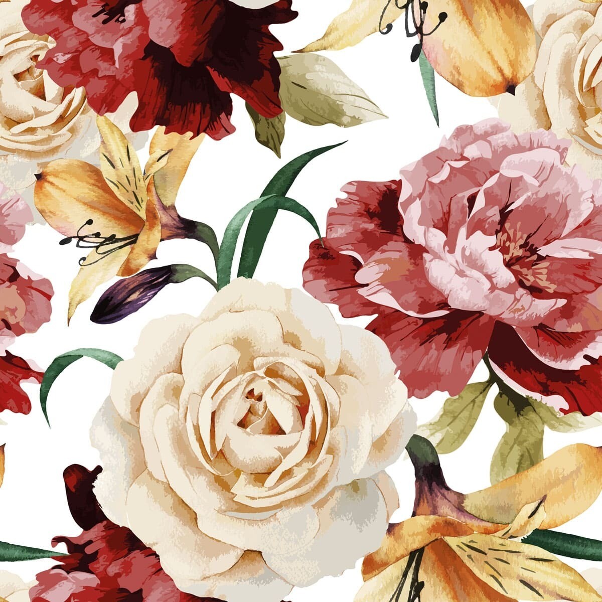 Decoupage Paper Napkins - Floral - Watercolor Roses (1 Sheet)