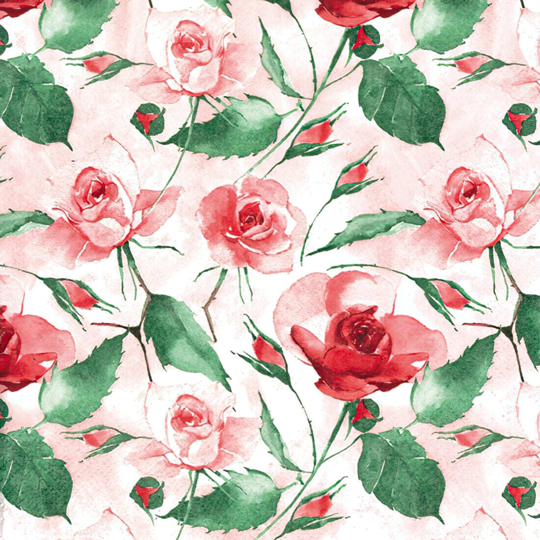 Decoupage Paper Napkins - Floral - Powdery Roses Red (1 Sheet)