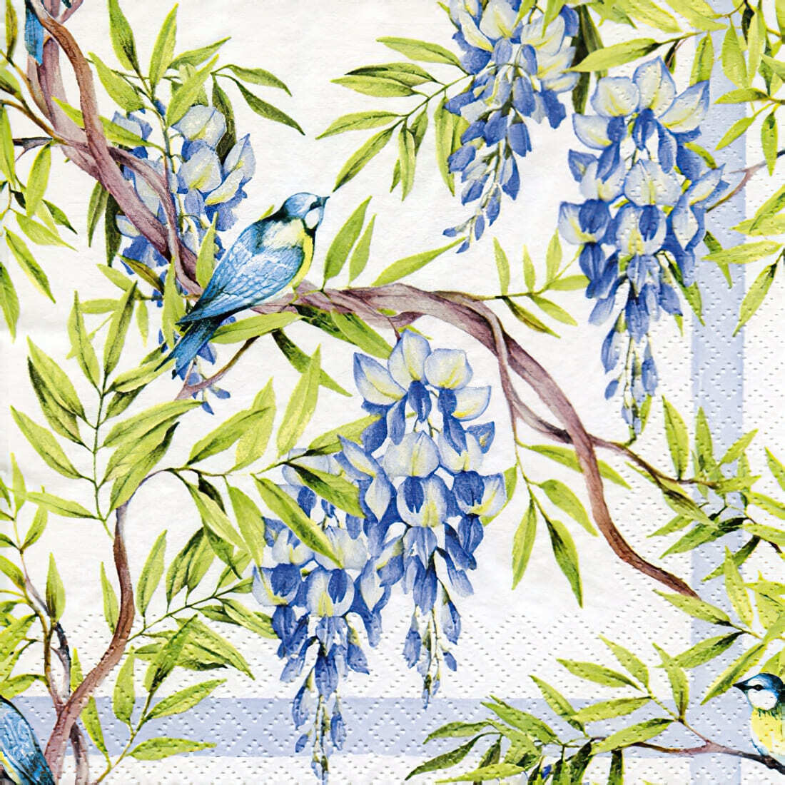Decoupage Paper Napkins - Bird - Wisteria Blue (1 Sheet)
