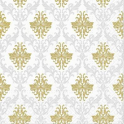 Decoupage Paper Napkins - Pattern - Royal Ornament Silver (1 Sheet)