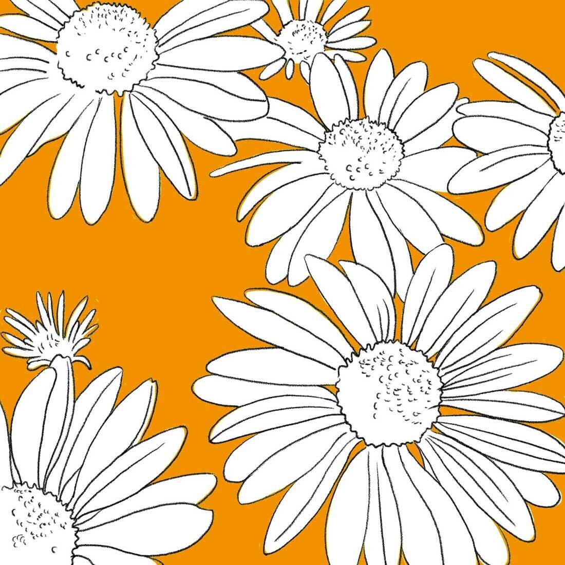 Decoupage Paper Napkins - Floral - Peggy Orange (1 Sheet)
