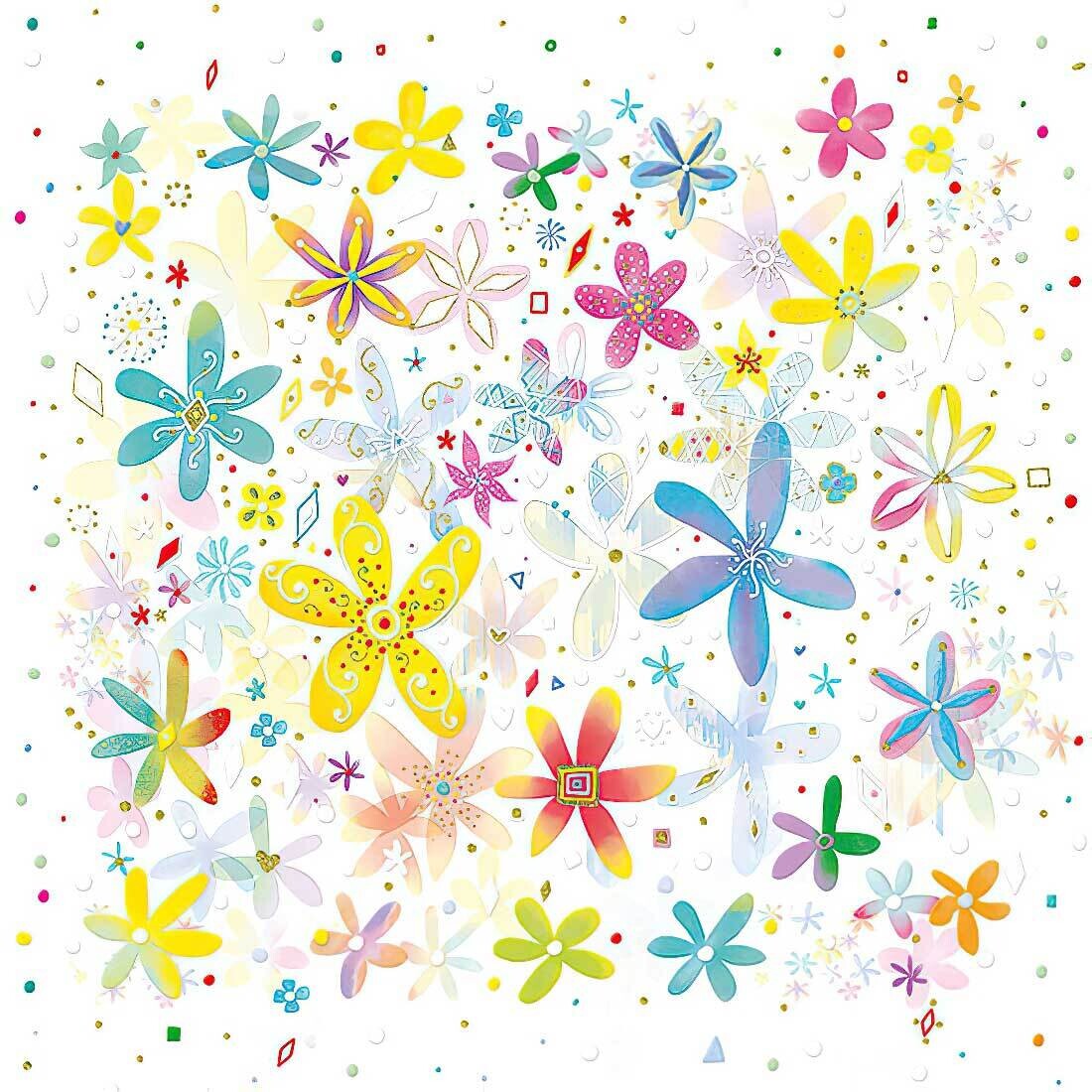 Decoupage Paper Napkins - Floral - Fancy Flowers (1 Sheet)