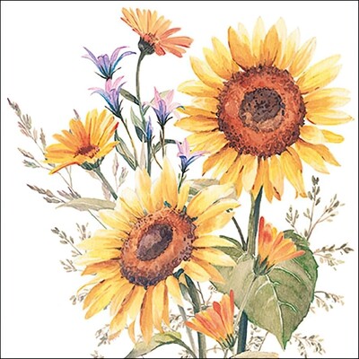 Decoupage Paper Napkins - Floral - Sunflowers (1 Sheet)