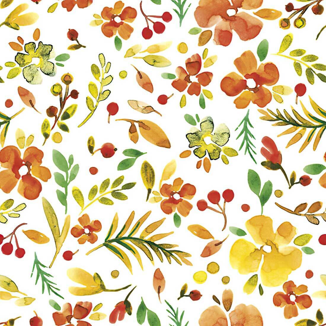 Decoupage Paper Napkins - Floral - Watercolour Millefleur (1 Sheet)