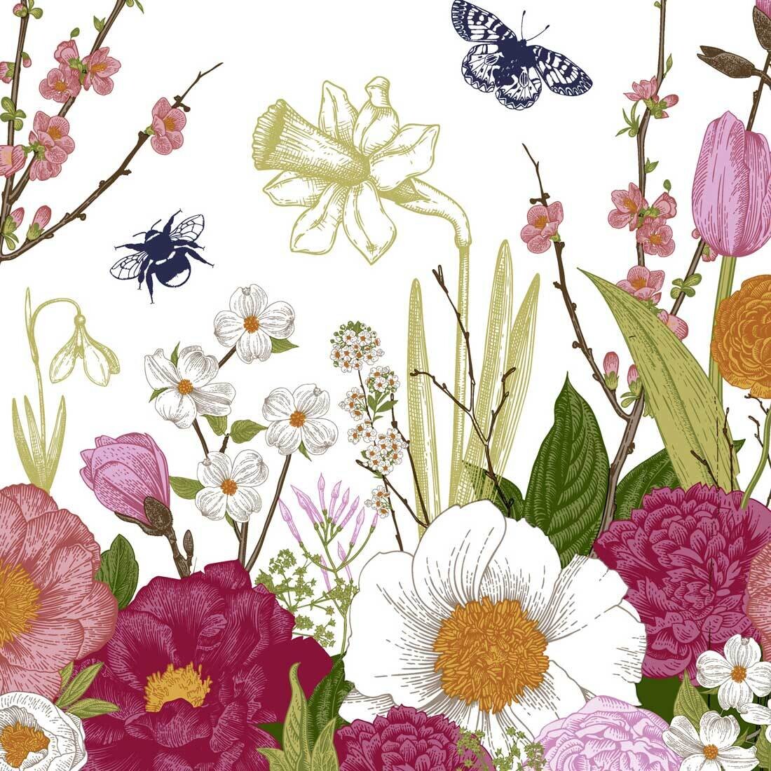 Decoupage Paper Napkins - Floral - Spring Moment (1 Sheet)