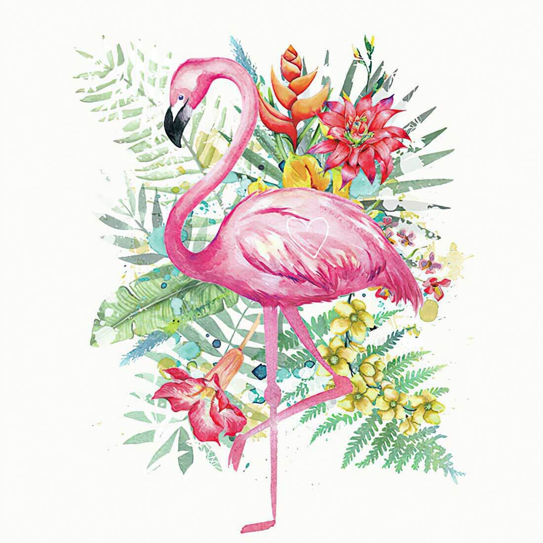 Decoupage Paper Napkins - Bird - Tropical Flamingo (1 Sheet)