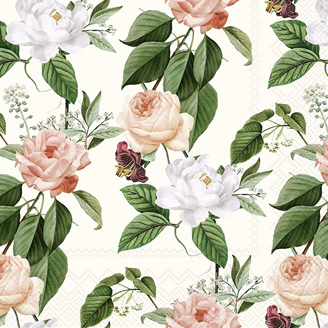 Decoupage Paper Napkins - Floral - Jorina Cream (1 Sheet)