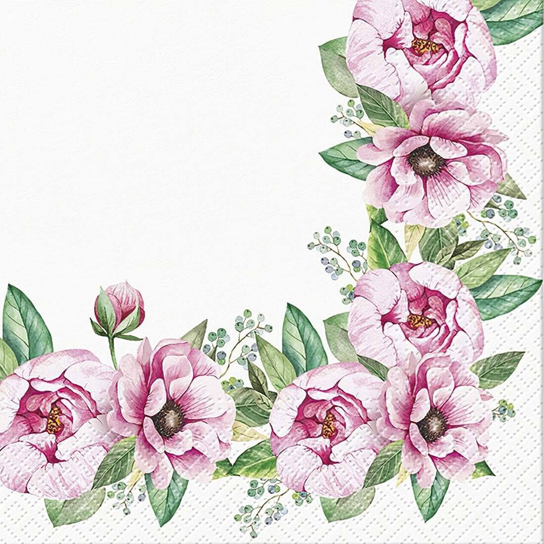 Decoupage Paper Napkins - Floral - Floral Border (1 Sheet) Out of Stock