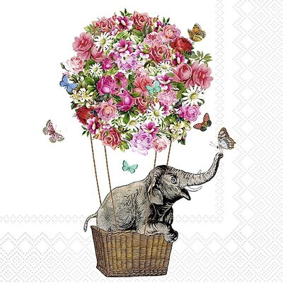 Decoupage Paper Napkins - Floral - Elephant (1 Sheet)