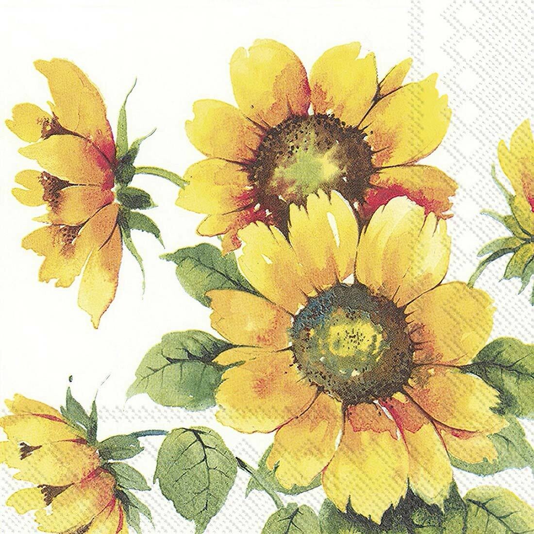 Decoupage Paper Napkins - Floral - Colourful Sunflowers (1 Sheet)