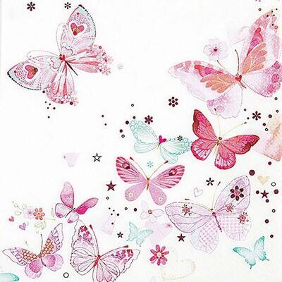 Decoupage Paper Napkins - Butterflies - Lovely Butterflies (1 Sheet)