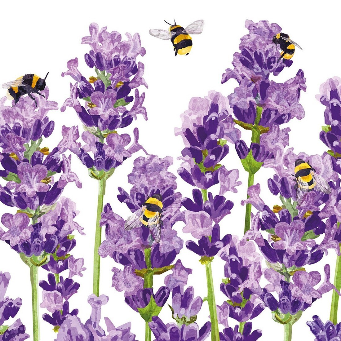 Decoupage Paper Napkins - Floral - Bees &amp; Lavender