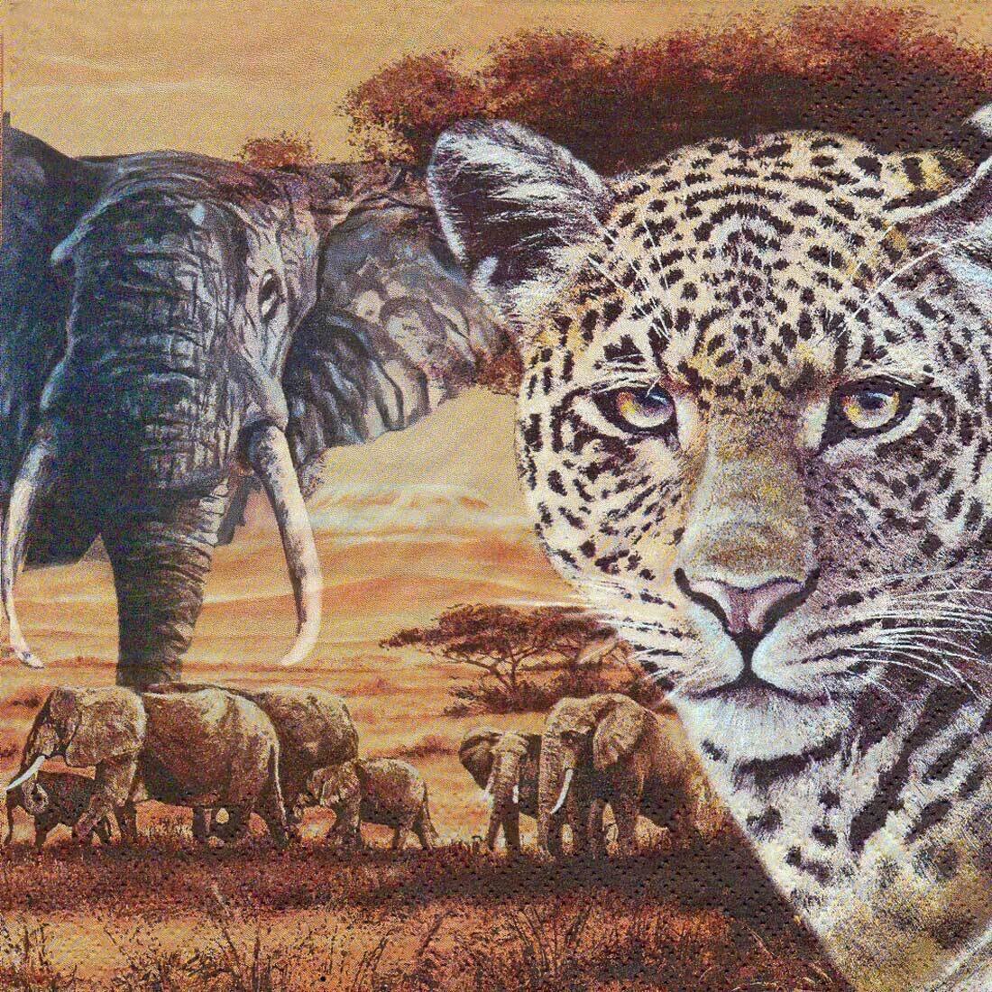 Decoupage Paper Napkins - Animals - Safari Collage (1 Sheet)