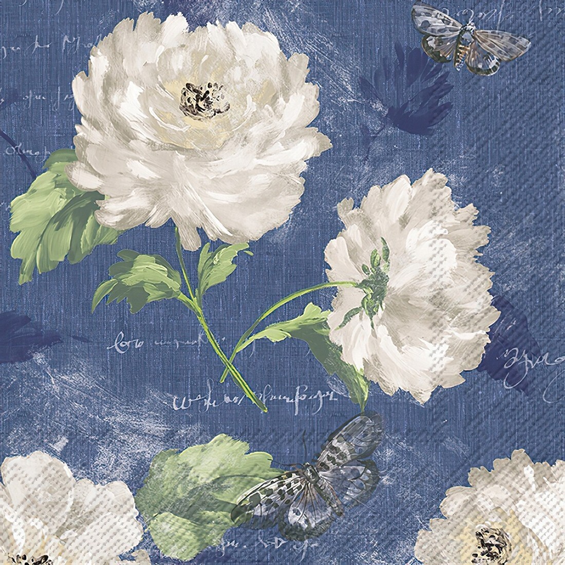 Decoupage Paper Napkins - Floral - Meredith Blue (1 Sheet)