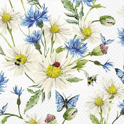 Decoupage Paper Napkins - Floral - Ladybird In Daisies (1 Sheet)