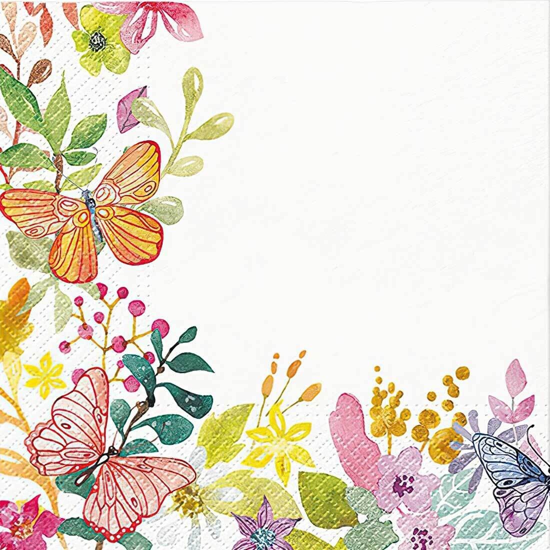 Decoupage Paper Napkins - Butterflies - Watercolor Meadow