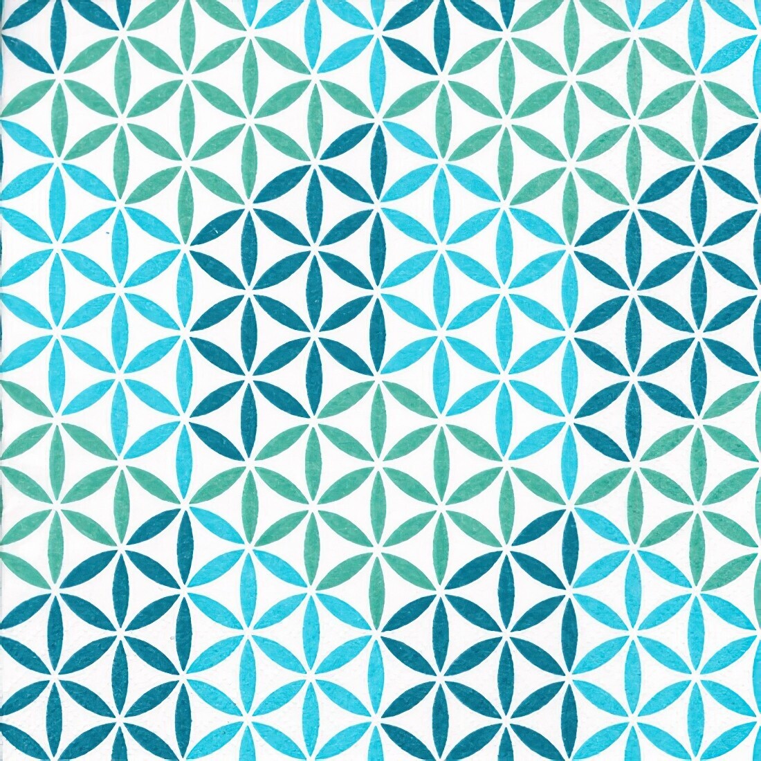 Decoupage Paper Napkins - Pattern - Abstrakt Cubes turqouise/aqua green (1 Sheet)