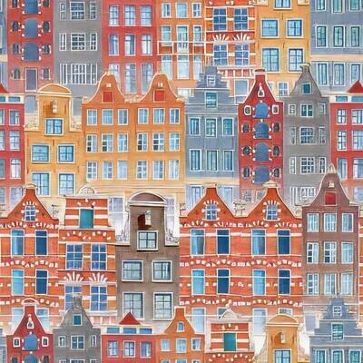 Decoupage Paper Napkins - Outdoor/Scenic - Amsterdam Houses (1 Sheet)