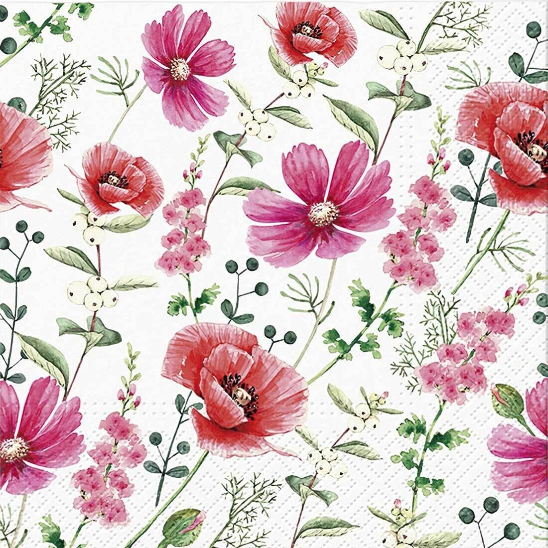 Decoupage Paper Napkins - Floral - Raspberry Flower