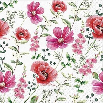 Decoupage Paper Napkins - Floral - Raspberry Flower (1 Sheet)
