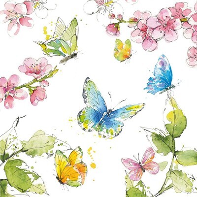 Decoupage Paper Napkins - Butterflies - Summertime (1 Sheet)