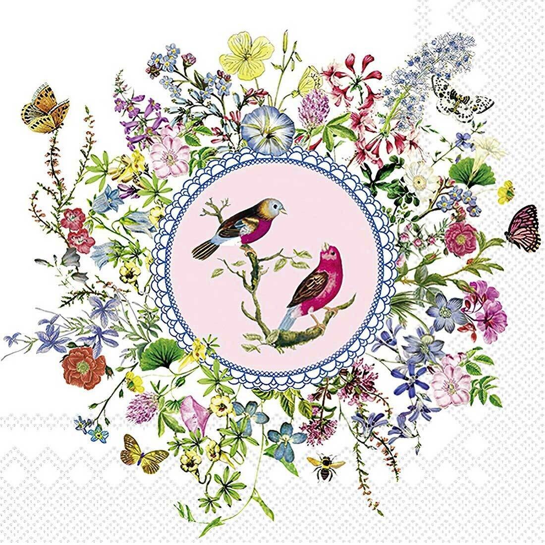 Decoupage Paper Napkins - Bird - Spring Medaillon
