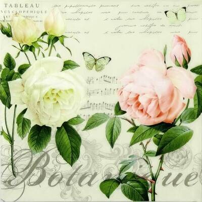 Decoupage Paper Napkins - Floral - Jardin Botanique Cream (1 Sheet)