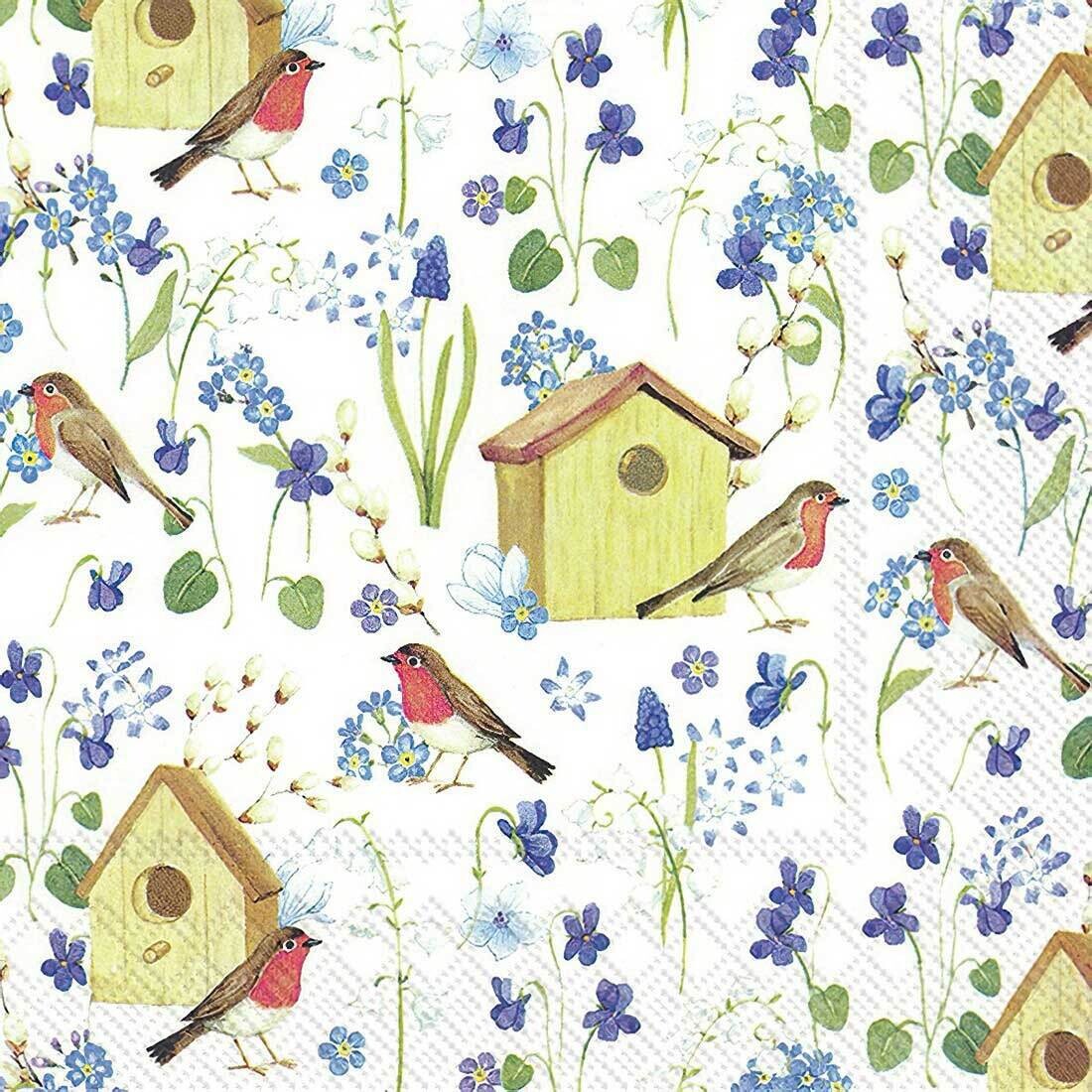 Decoupage Paper Napkins - Bird - Birdhouse In Spring