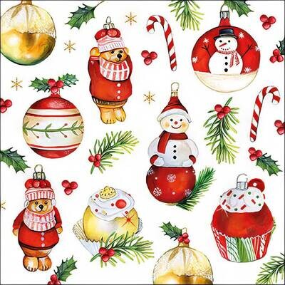 Decoupage Paper Napkins - Christmas/Xmas - Hanging Ornaments (1 Sheet)
