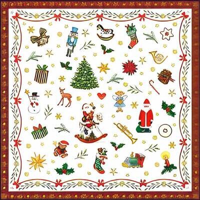 Decoupage Paper Napkins - Christmas/Xmas - Ornaments All Over Red